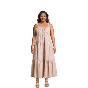 Terra & Sky  Tie Bust Maxi Dress 1X (16-18W)